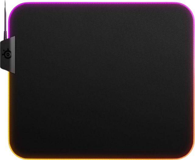QcK Cloth Gaming Mouse Pad with Two Zones (Medium) (Black)